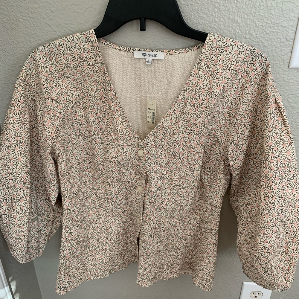 Madewell Puff Sleeve Floral Top